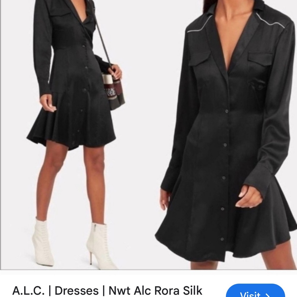 A.L.C. Black Long Sleeve Dress